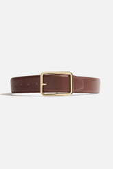 Dynamite Store | Rounded Square Faux Leather Belt Brown