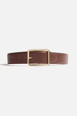 Dynamite Store | Rounded Square Faux Leather Belt Brown