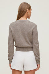 Dynamite Website Shop | Rebecca Crewneck Cardigan Brown