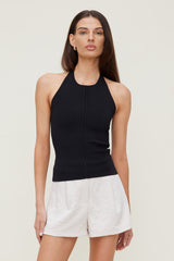Dynamite On Sale | Halter Sweater Tank Top Black