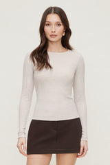 Dynamite Outlet | Tedi Ribbed Long Sleeve T Shirt Gray
