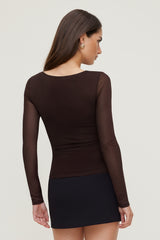 Dynamite Outlets | Stella Long Sleeve Mesh Top PURPLE