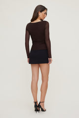 Dynamite Outlets | Stella Long Sleeve Mesh Top PURPLE