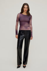 Dynamite US | Stella Long Sleeve Mesh Top PURPLE