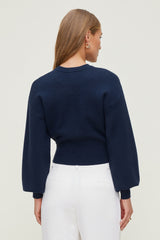 Dynamite Online | Balloon Sleeve Sweater Blue