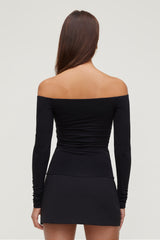 Dynamite Outlet | Off Shoulder Long Sleeve Top Black