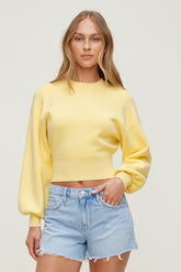 Dynamite US | Balloon Sleeve Sweater Yellow