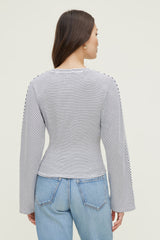 Dynamite Outlets | Striped Dolman Heavy Cotton Top White
