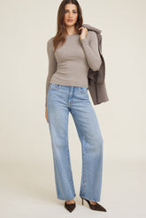 Dynamite US | Tedi Ribbed Long Sleeve T Shirt Brown