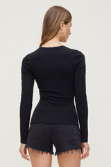 Dynamite On Sale | Rumi Long Sleeve T Shirt Black