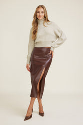 Dynamite Store | Ellora Crop Turtleneck Sweater Gray