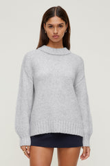 Dynamite Website Shop | Mabel Chunky Crewneck Sweater Gray