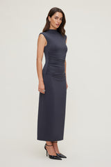 Dynamite On Sale | Bria Sculpt Mock Neck Maxi Dress Blue