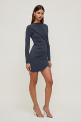 Dynamite Store | Sculpt Draped Structured Mini Dress Blue