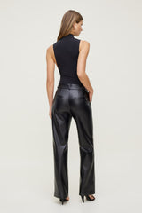 Dynamite Online | Camelia Straight Leg Faux Leather Pants Black