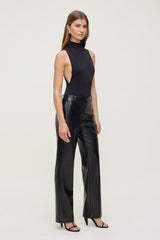 Dynamite Online | Camelia Straight Leg Faux Leather Pants Black