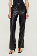 Dynamite Online | Camelia Straight Leg Faux Leather Pants Black