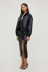 Dynamite Outlets | Marlow Faux Leather Midi Skirt Black