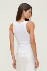 Dynamite Website Shop | Ellie Ribbed Tank Top White