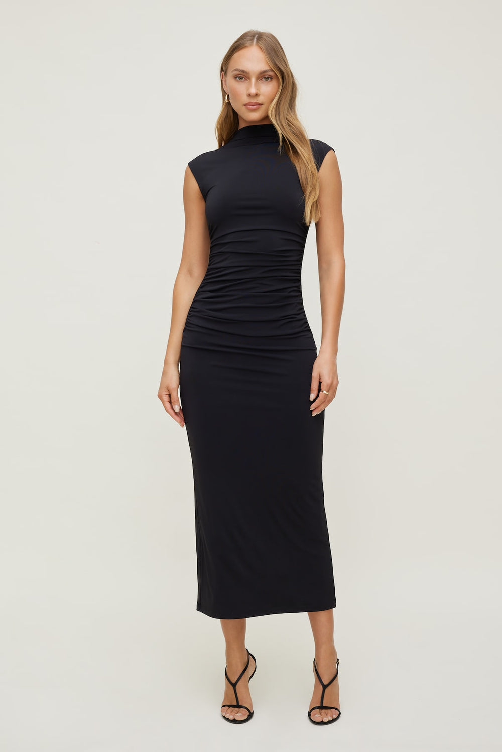 Dynamite Outlets | Bria Sculpt Mock Neck Maxi Dress Black