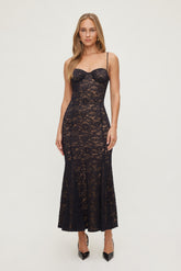 Dynamite US | Monet Lace Overlay Maxi Dress Black