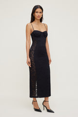 Dynamite On Sale | Sheer Side Lace Maxi Dress Black