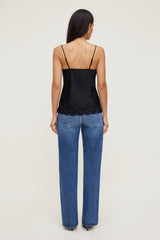 Dynamite Discount | Madi Lace Satin Cami Top Black
