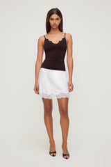 Dynamite Outlets | Sculpt Lace Trim Cami Top Purple