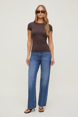 Dynamite Outlets | Rumi Crewneck T Shirt Brown
