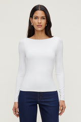Dynamite Discount | Nola Sculpt Long Sleeve Top White