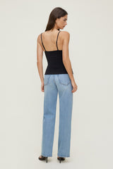 Dynamite Outlet | Sculpt Lace Trim Cami Top Black