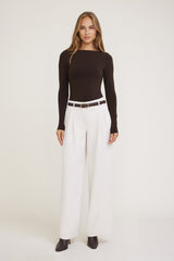 Dynamite Discount | Nola Sculpt Long Sleeve Top Brown