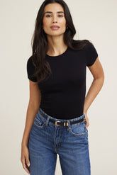 Dynamite Outlets | Fitted Jersey T Shirt BLACK
