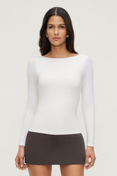 Dynamite On Sale | Nola Sculpt Long Sleeve Top Beige
