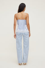 Dynamite Outlet | Madi Lace Satin Cami Top Blue