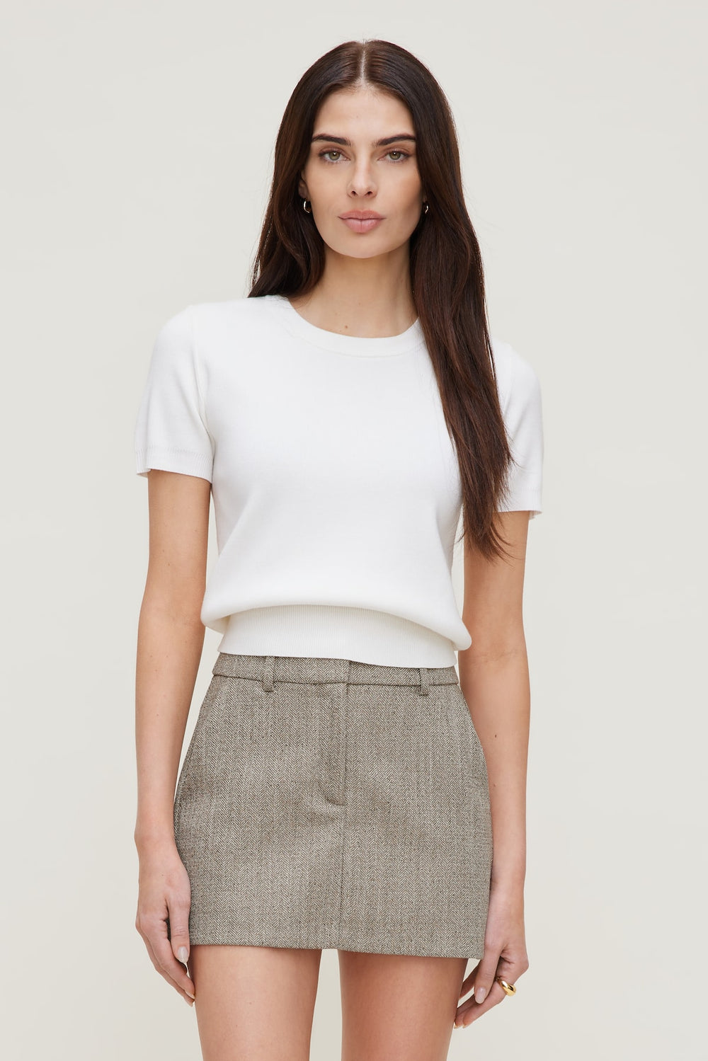 Dynamite Outlet | Clara Short Sleeve Sweater White