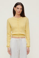 Dynamite On Sale | Rebecca Crewneck Cardigan Yellow