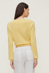 Dynamite On Sale | Rebecca Crewneck Cardigan Yellow