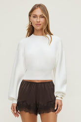 Dynamite Discount | Balloon Sleeve Sweater White