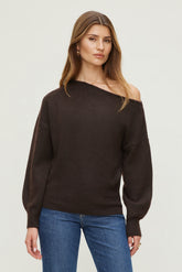 Dynamite Website Shop | Lola Off Shoulder Sweater Brown