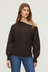 Dynamite Website Shop | Lola Off Shoulder Sweater Brown