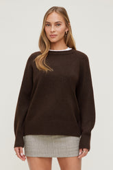 Dynamite On Sale | Rory Oversized Sweater Brown