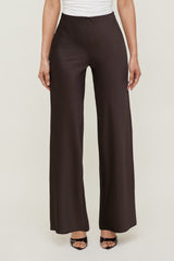Dynamite Website Shop | Izzy Wide Leg Satin Pants Brown