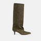 OLIVE CROCO EMBOSSED LEATHER