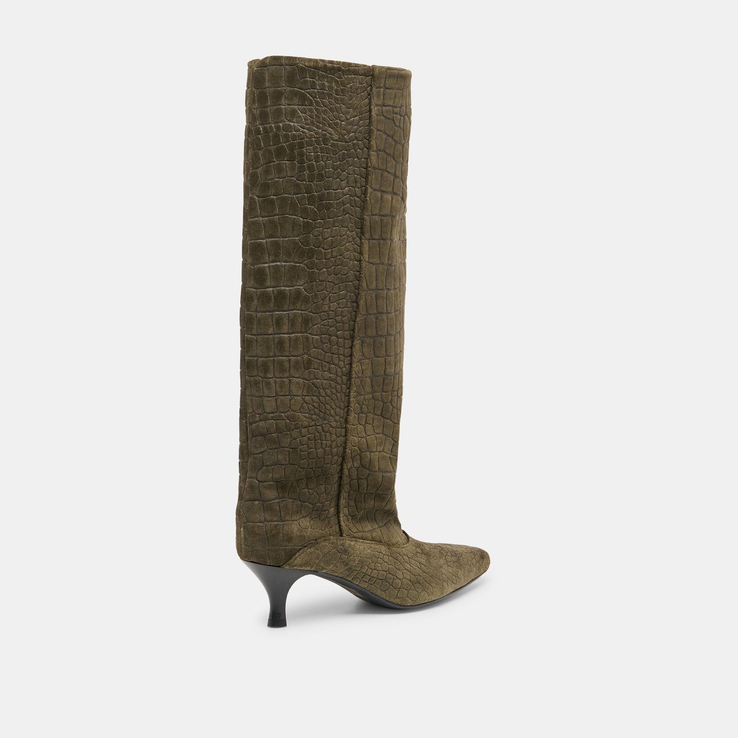 Dolce Vita Roxla Olive Croco Embossed Leather Boots