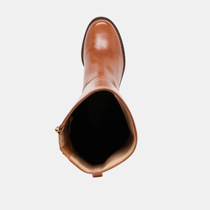 Dolce Vita Lucyle Tan Leather Wide Calf Boots