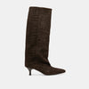 DK CHOCOLATE CROCO EMBOSSED LEATHER