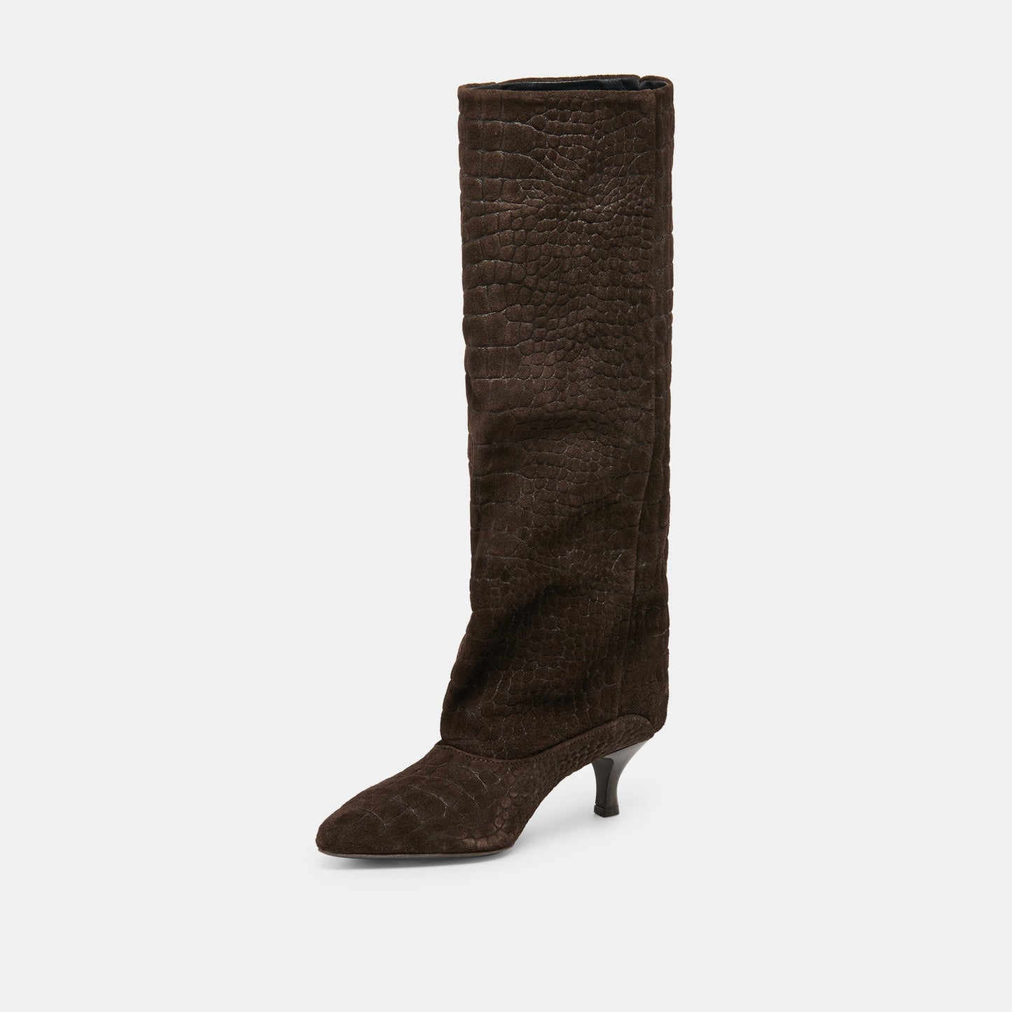 Dolce Vita Roxla Dk Chocolate Croco Embossed Leather Boots