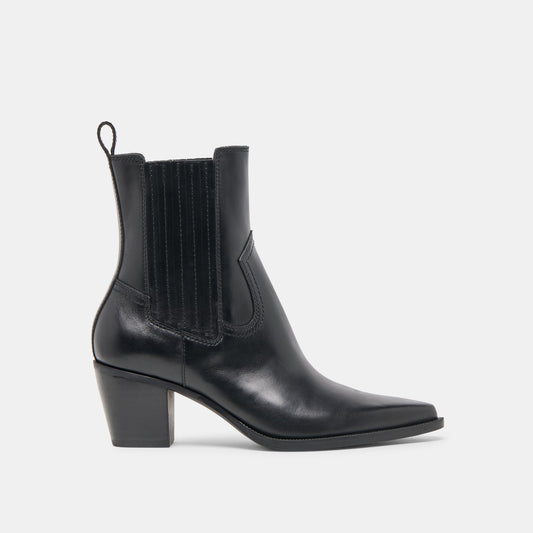 Dolce Vita Slim Black Leather Booties