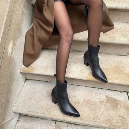 Dolce Vita Slim Black Leather Booties